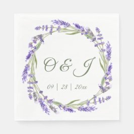 Watercolor Boho Lavender Bröllop Pappersservett