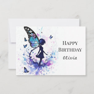 Watercolor Boho Magic Fairy Birthday Kort