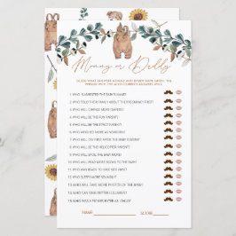 Watercolor Boho Mamma eller Baby Shower Game