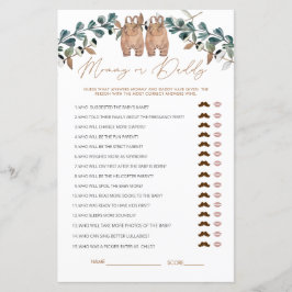 Watercolor Boho Mamma eller Baby Shower Game