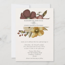 Watercolor Boho Neutral Wedding  Inbjudningar