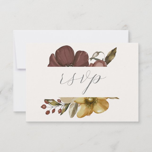 Watercolor Boho Neutral Wedding RSVP Inbjudningar (Framsida)