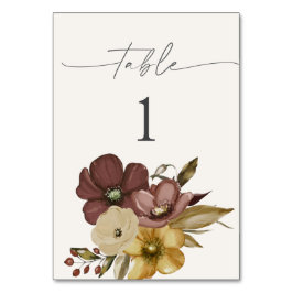Watercolor Boho Neutral Wedding Table Numbers Bordsnummer