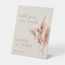 Watercolor Boho Pampas Grass Wedding Custom Signs