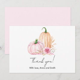Watercolor Boho Pumpkin Babyduschen Tack Kort