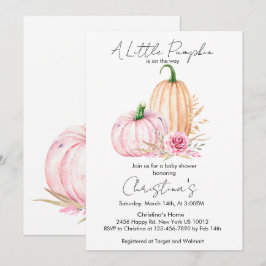 Watercolor Boho Pumpkin Babyshower  Inbjudningar