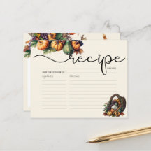 Watercolor Boho Pumpkin-receptkort