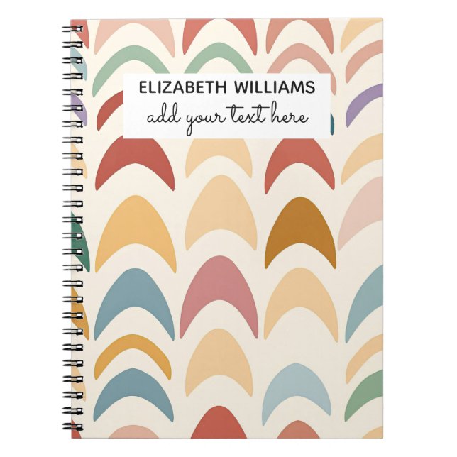 Watercolor Boho Rainbow Anteckningsbok (Framsidan)