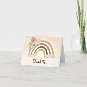 Watercolor Boho Rainbow Baby Shower - tack för dit Kort
