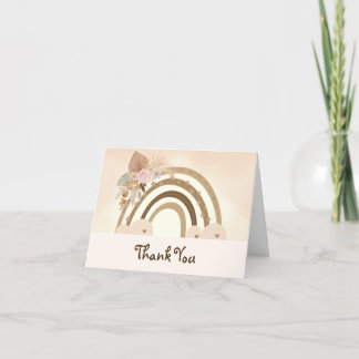 Watercolor Boho Rainbow Baby Shower - tack för dit Kort