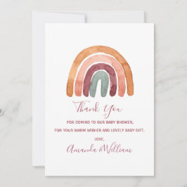 Watercolor Boho Rainbow Baby Shower-Tack Tack Kort