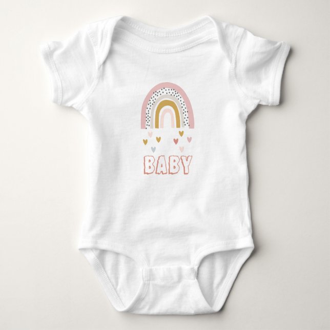 Watercolor Boho Rainbow Baby T Shirt (Framsida)