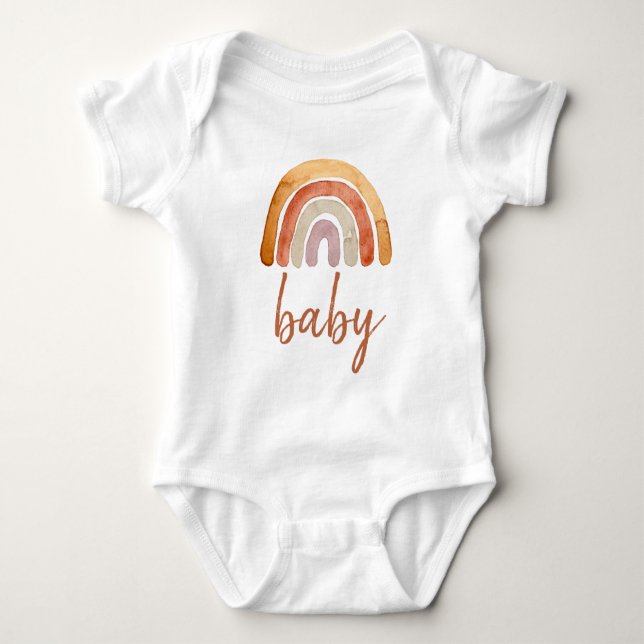 Watercolor Boho Rainbow Baby T Shirt (Framsida)