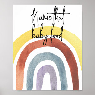 Watercolor Boho Rainbow - namn som baby mat Poster