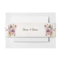 Watercolor Boho Rosa Flowers Rustic Elegant
