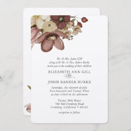 Watercolor Boho Rose & Neutral Wedding Inbjudningar