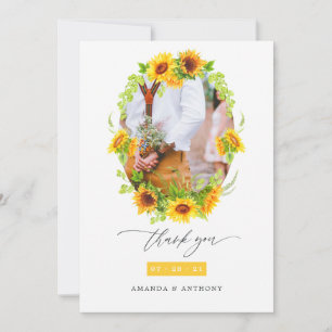 Watercolor Boho Sunwers Bröllop Photo Collage Tack Kort