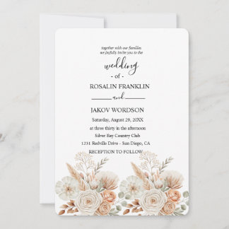 watercolor boho wedding Invitation Inbjudningar