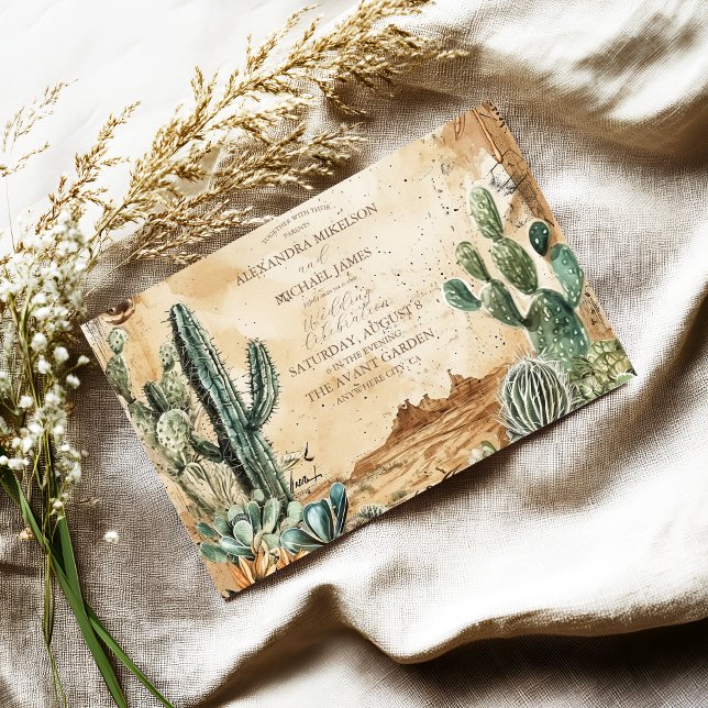 Watercolor Boho Western Inbjudningar (Skapare uppladdad)