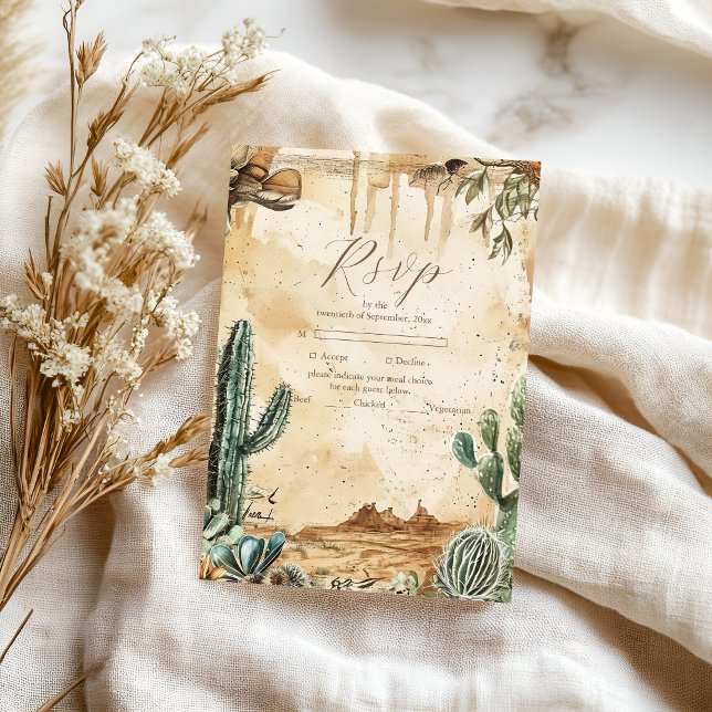 Watercolor Boho Western OSA Kort (Skapare uppladdad)