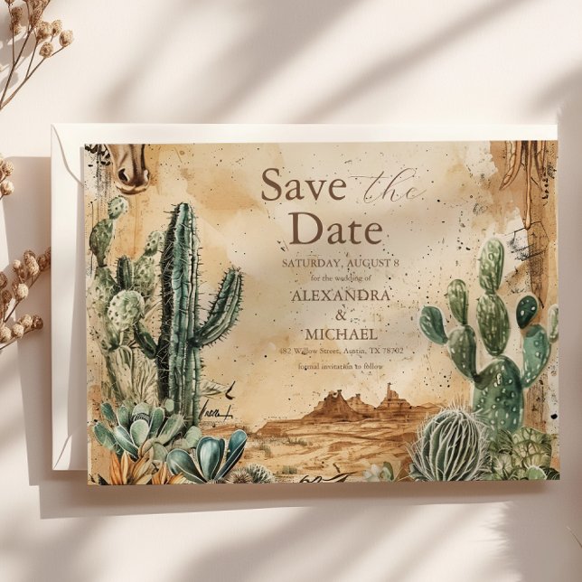 Watercolor Boho Western Spara Datumet (Skapare uppladdad)