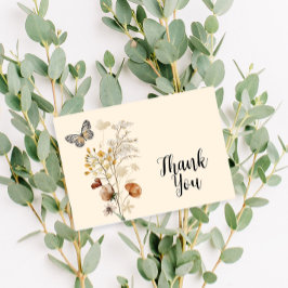 Watercolor Boho Wildblomma Tack Kort