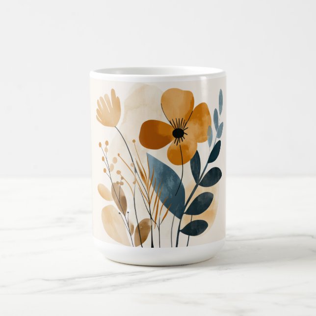 Watercolor Boho Wildflower Girly Gift Kaffemugg (Center)