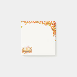 Watercolor Bok och Tea, Mysiga hösten Post-it Block