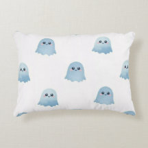 Watercolor Boo Ghost Brushed Polyester Fabric