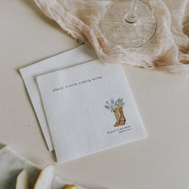 Watercolor Boots Bridal Shower Napkin Pappersservett