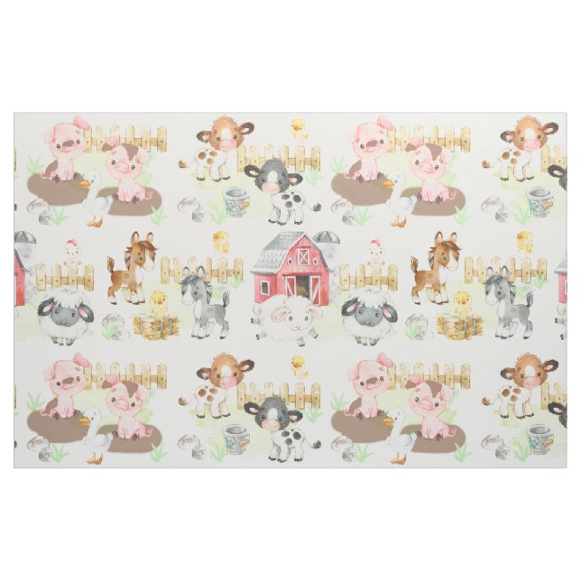 Watercolor Boskap Baby Nursery Tyg (Fat Quarter)