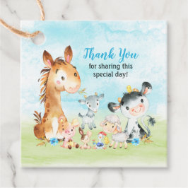 Watercolor Boskap Boy Tack Gåvor Etiketter