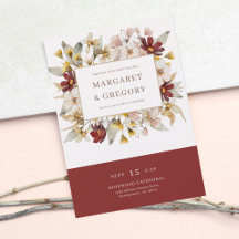 Watercolor Botanical Bordeaux Bröllop