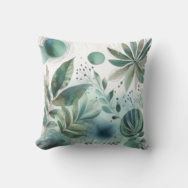 Watercolor Botanical Dekorativ kudde (Framsida)