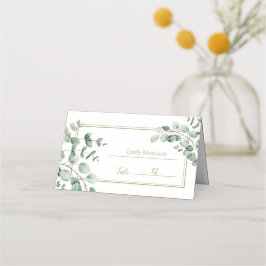 Watercolor Botanical Eucalyptus Greenery Bröllop Placeringskort