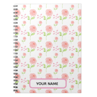 Watercolor Botanical  Floral Pattern Planner Anteckningsbok