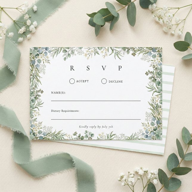 Watercolor Botanical Greenery Wedding OSA Kort (Skapare uppladdad)