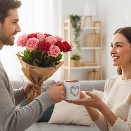 Watercolor Botanical Heart Mug Mugg