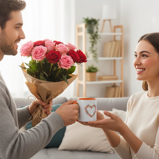 Watercolor Botanical Heart Mug Mugg (Skapare uppladdad)