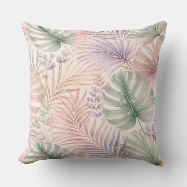Watercolor Botanical Leaves Pillow Kudde (Framsida)