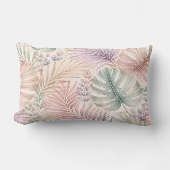 Watercolor Botanical Leaves Pillow Lumbarkudde (Framsida)