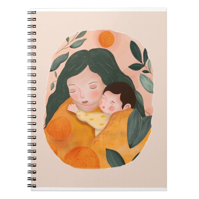 Watercolor Botanical Motherhood for Notebook Lover Anteckningsbok (Framsidan)