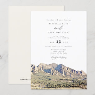 Watercolor Boulder Colorado Flatirons Bröllop Inbjudningar