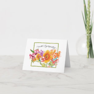 Watercolor Bouquet av Kärlek & Sympathy Card Kort