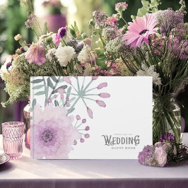 Watercolor Bouquet Bröllop Lilac ID654 Gästböcker