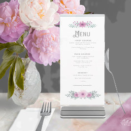 Watercolor Bouquet Bröllop Lilac ID654 Meny