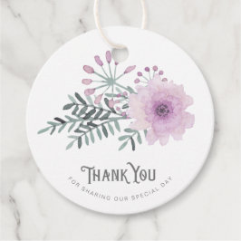 Watercolor Bouquet Bröllop Tack Lilac ID654 Gåvor Etiketter