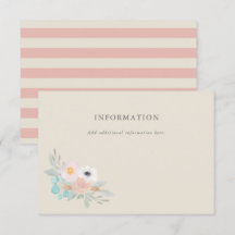 Watercolor Bouquet, informationskort för Möhippa