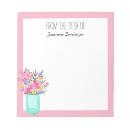Watercolor Bouquet Mason Burk Flowers Personlig  Anteckningsblock