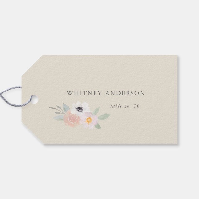 Watercolor Bouquet, Möhippa Bord No. Märkre Presentetikett (Baksidan (Horisontell))